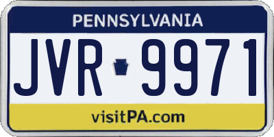 PA license plate JVR9971