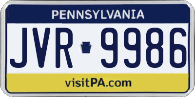 PA license plate JVR9986