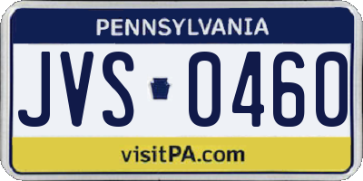 PA license plate JVS0460