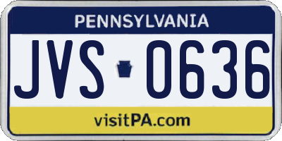 PA license plate JVS0636