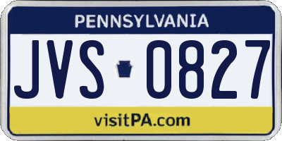 PA license plate JVS0827