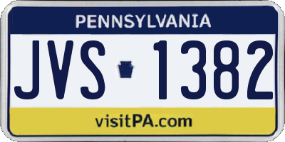 PA license plate JVS1382