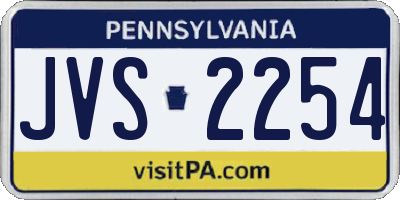 PA license plate JVS2254