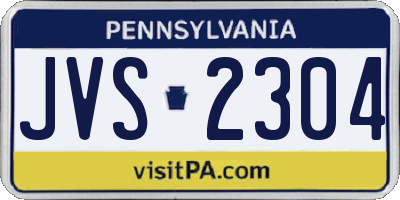 PA license plate JVS2304