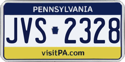 PA license plate JVS2328