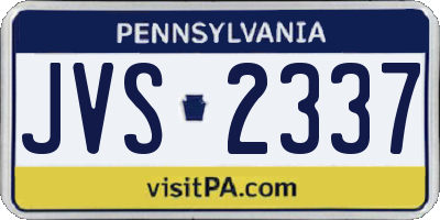 PA license plate JVS2337