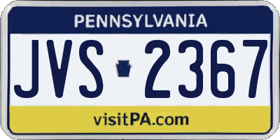 PA license plate JVS2367