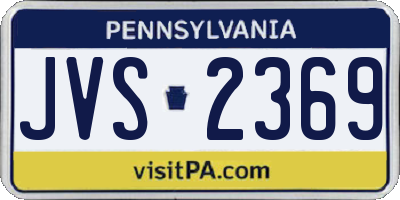 PA license plate JVS2369