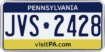 PA license plate JVS2428