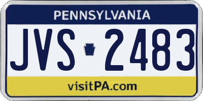 PA license plate JVS2483