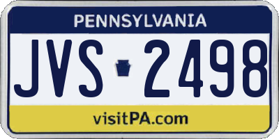 PA license plate JVS2498