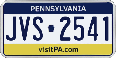 PA license plate JVS2541