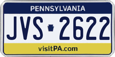 PA license plate JVS2622