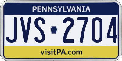 PA license plate JVS2704