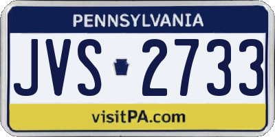 PA license plate JVS2733