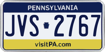 PA license plate JVS2767