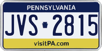 PA license plate JVS2815