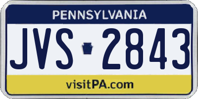 PA license plate JVS2843