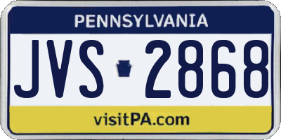 PA license plate JVS2868