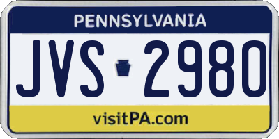 PA license plate JVS2980
