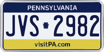 PA license plate JVS2982