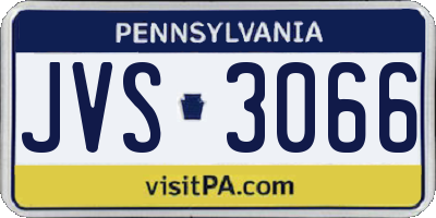 PA license plate JVS3066