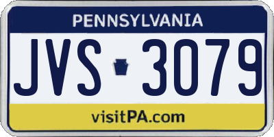 PA license plate JVS3079