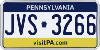 PA license plate JVS3266