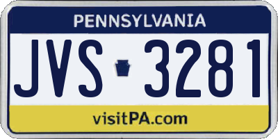 PA license plate JVS3281