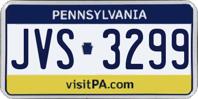PA license plate JVS3299