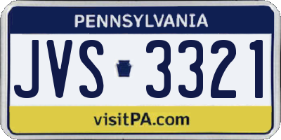 PA license plate JVS3321