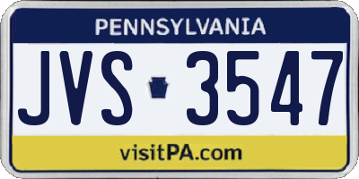 PA license plate JVS3547