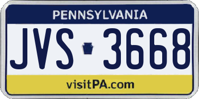 PA license plate JVS3668