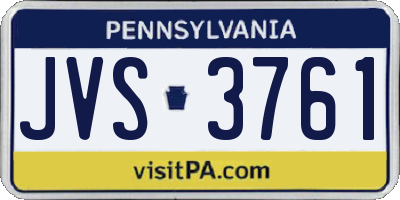 PA license plate JVS3761