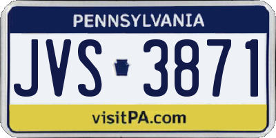 PA license plate JVS3871