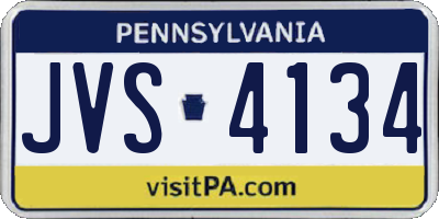 PA license plate JVS4134