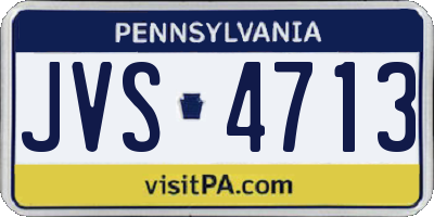 PA license plate JVS4713
