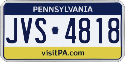 PA license plate JVS4818