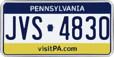 PA license plate JVS4830