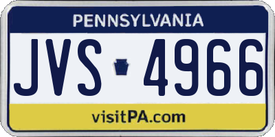 PA license plate JVS4966