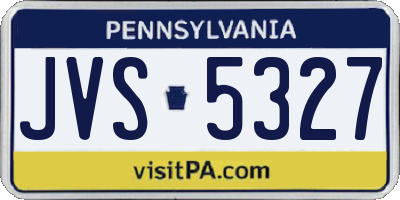 PA license plate JVS5327