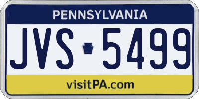 PA license plate JVS5499