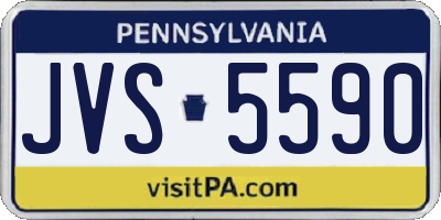 PA license plate JVS5590