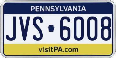 PA license plate JVS6008