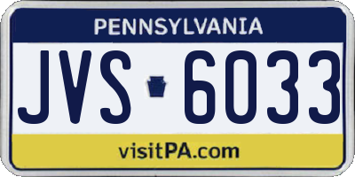 PA license plate JVS6033