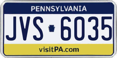 PA license plate JVS6035