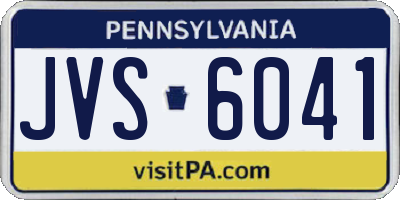 PA license plate JVS6041
