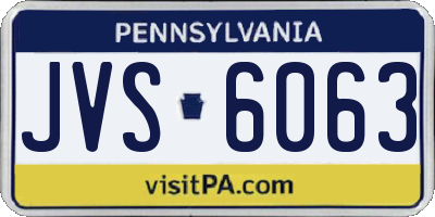 PA license plate JVS6063