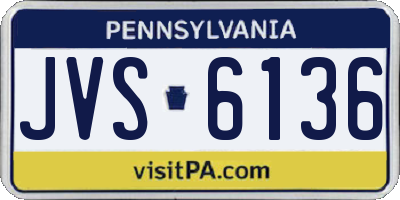 PA license plate JVS6136