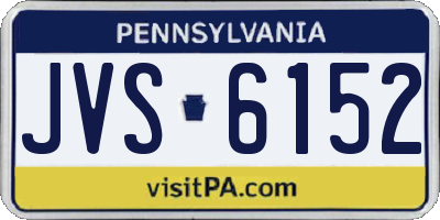 PA license plate JVS6152